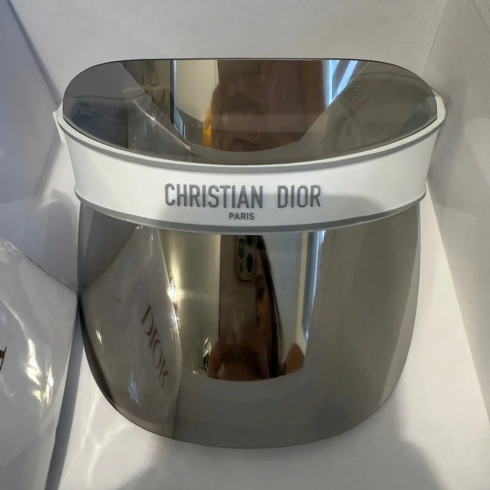 Christian Dior White and Silver Visor BRAND NEW - Picture 2 of 6